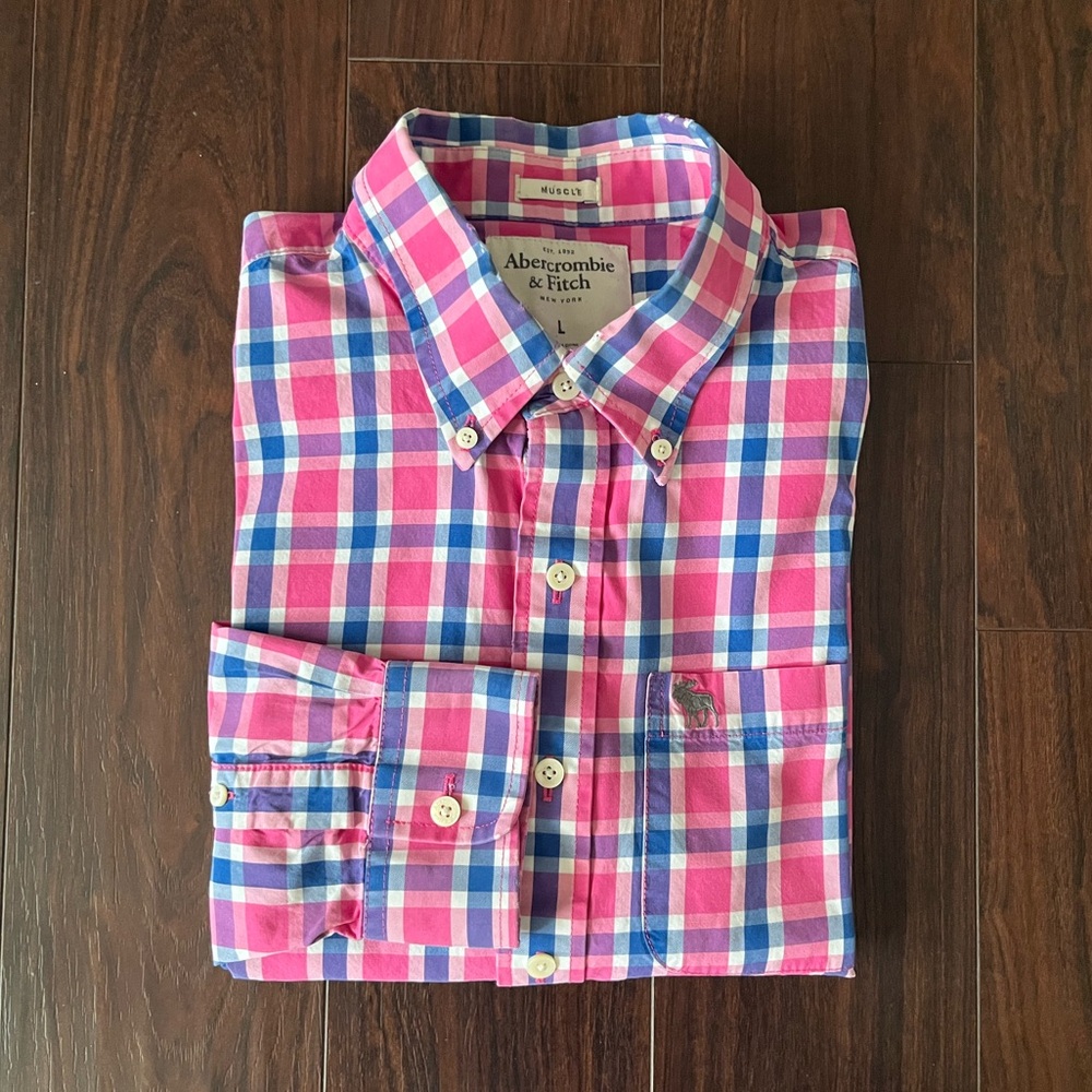 Vintage Abercrombie & Fitch Muscle Plaid Button Down Shirt